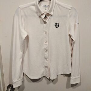 Jack Bunny!! By Pearly Gates Women's Knit Long Sleeve Button Front Shirt Sz 1(M)